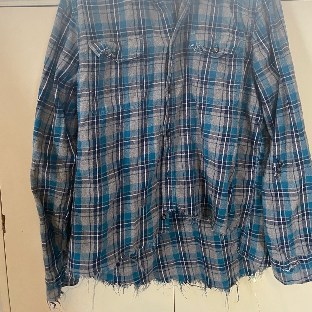 Grunge style oversized up cycled flannel